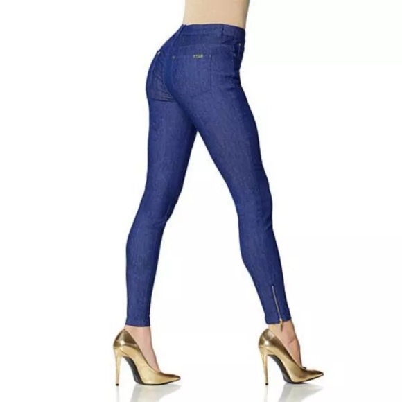 Iman Global Chic Slip Into Slim Ankle Zipper Denim Jeans - Size 6 NWT - Picture 7 of 8